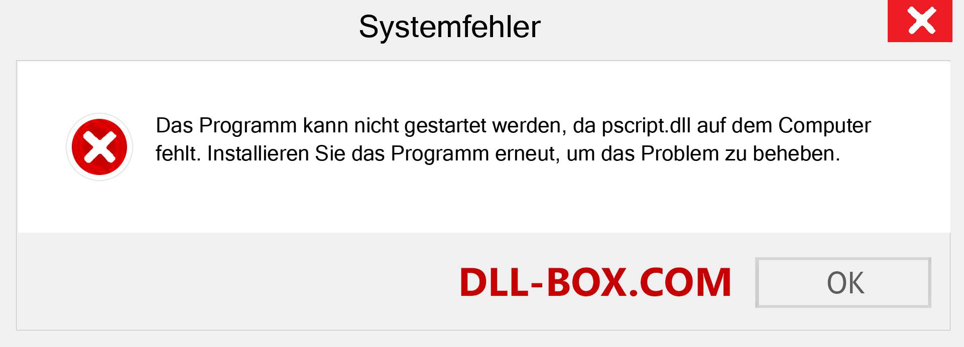 pscript.dll-Datei fehlt?. Download für Windows 7, 8, 10 - Fix pscript dll Missing Error unter Windows, Fotos, Bildern